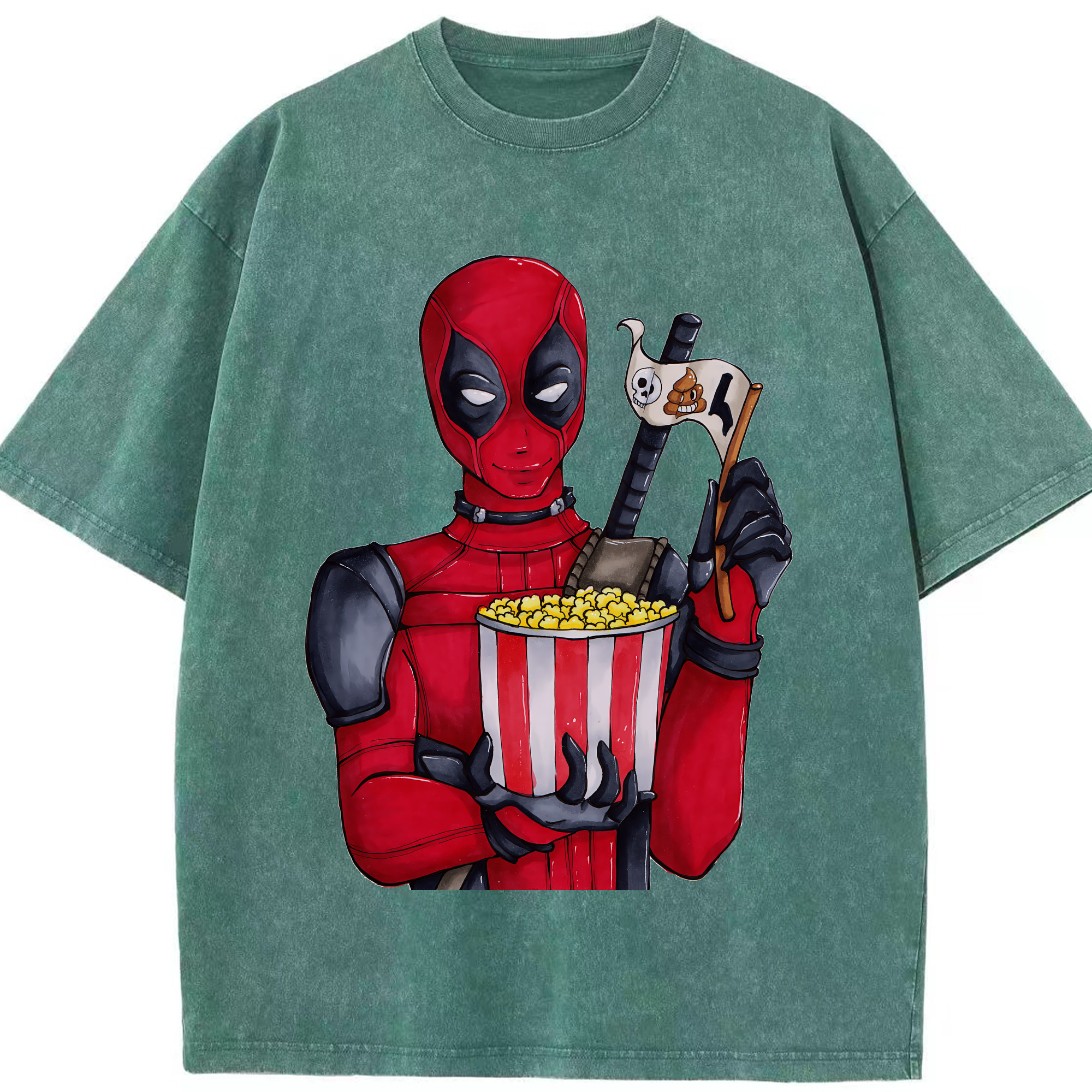 （画像用） Deadpool デッドプール 綿100% ヴィンテージ風 半袖Tシャツ（フロントプリント）